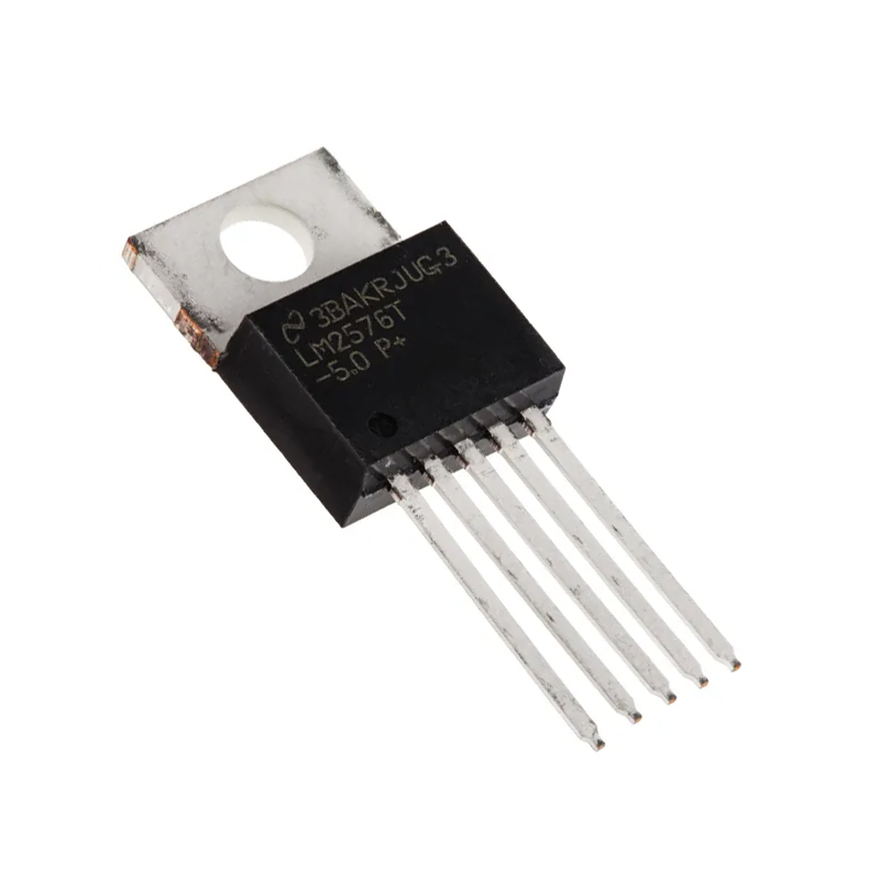 LM2576T-5.0/NOPB / The LM2576T-5.0/NOPB is a high-efficiency 3 A step-down (buck) switching voltage regulator from Texas Instruments’ SIMPLE SWITCHER® family. It is designed to convert higher input voltages into a stable fixed 5 V output while requiring only a small number of external components. The device supports an input voltage range of approximately 4 V to 40 V and can deliver up to 3 A output current with good line and load regulation. It operates with a fixed switching frequency of about 52 kHz and includes an internal oscillator, frequency compensation, and power switch, simplifying power supply design. The regulator integrates protection features such as current limiting, thermal shutdown, and TTL shutdown control for improved system reliability and low standby current. With its TO-220-5 through-hole package, the LM2576T-5.0/NOPB is widely used in industrial equipment, embedded systems, power supplies, automotive electronics, and DC-DC converter circuits requiring efficient voltage regulation.