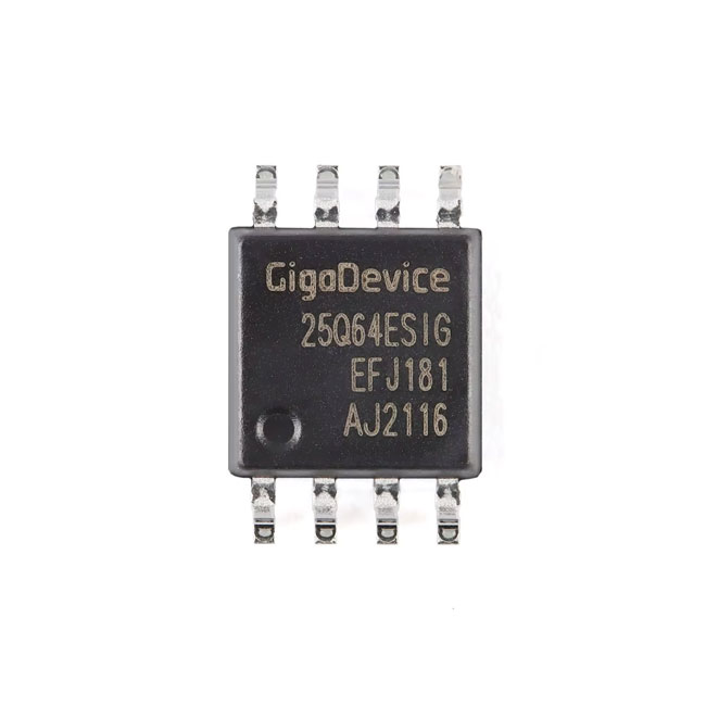 GD25Q64ESIG, FLASH, from GigaDevice  in Stock Hong Kong The GD25Q64ESIG is a high-performance 64Mbit (8MB) SPI NOR Flash memory developed by GigaDevice, designed for reliable code storage and data retention