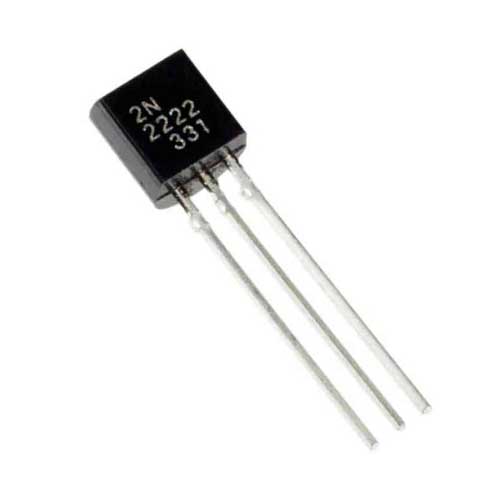 2N2222A(P2N2222A) / The 2N2222A(P2N2222A) is a widely used general-purpose NPN bipolar junction transistor designed for switching and amplification applications. It features a maximum collector-emitter voltage of approximately 40 V and supports continuous collector currents up to around 600 mA. The device offers high switching speed and good gain characteristics, with a typical DC current gain (hFE) ranging from 75 to 300 depending on operating conditions. It is suitable for both low-power amplification and fast switching circuits. The 2N2222A is commonly used in signal amplification, relay driving, switching circuits, and general-purpose electronic applications in both hobbyist and industrial designs.
