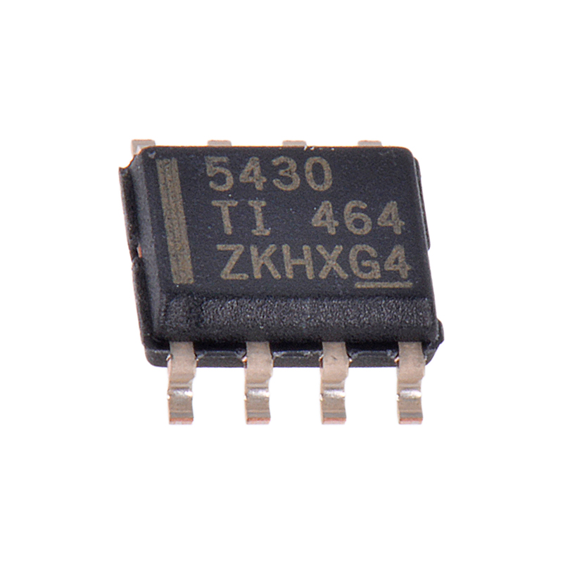 TPS5430DDAR / The TPS5430DDAR is a high-efficiency 3 A step-down (buck) switching voltage regulator developed by Texas Instruments. It operates with a wide input voltage range from 5.5 V to 36 V, making it suitable for industrial and embedded power supply systems. The regulator delivers up to 3 A continuous output current and supports an adjustable output voltage starting from approximately 1.221 V up to about 32 V depending on external resistor configuration. The device integrates a high-side N-channel MOSFET, internal oscillator, and compensation circuitry to simplify power supply design. It operates at a fixed switching frequency around 500 kHz, allowing the use of smaller inductors and capacitors while maintaining high efficiency. Additional features include undervoltage lockout, internal soft-start to reduce inrush current, cycle-by-cycle current limiting, and thermal shutdown protection to enhance reliability. The TPS5430DDAR is widely used in distributed power systems, industrial equipment, consumer electronics, and embedded systems requiring efficient DC-DC step-down voltage regulation.