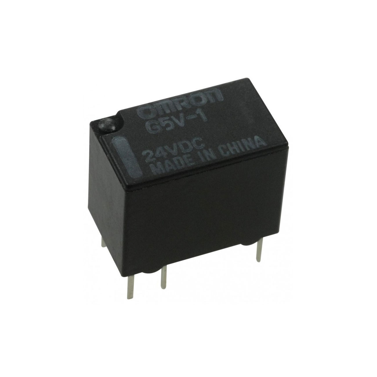 G5V-1 DC24 / The G5V-1 DC24 is a compact, high-performance single-pole, single-throw (SPST) signal relay designed for low-power applications. It operates on 24V DC and features a highly sensitive coil, ensuring efficient operation with minimal power consumption. The relay has a maximum switching capacity of 1A at 30V DC or 0.5A at 125V AC, making it suitable for signal transmission and small-scale switching applications. It offers gold-clad twin crossbar contacts, ensuring high reliability and long operational life. With a sealed construction, the G5V-1 DC24 provides enhanced protection against dust and moisture, making it ideal for demanding environments. Additionally, it features a compact and lightweight design, allowing for easy integration into densely packed PCBs. The relay is compliant with international safety standards and offers low signal interference, making it perfect for telecommunications, audio-visual equipment, test instruments, and other electronic control systems.
