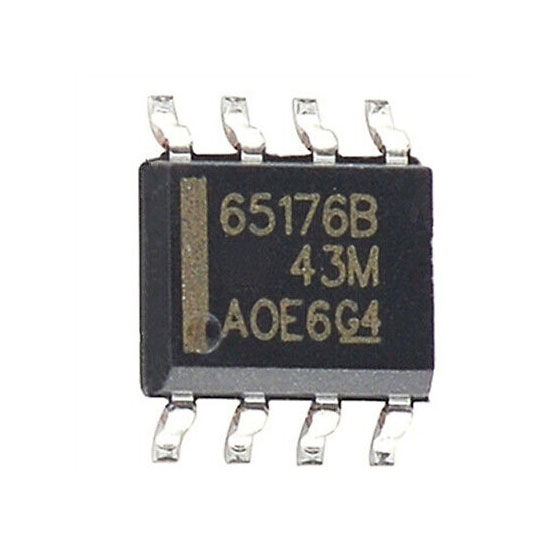 SN65176BDR / The SN65176BDR is a differential bus transceiver designed for bidirectional data communication on multipoint RS-485 and RS-422 networks. It operates from a single 5V supply and supports data rates up to 10 Mbps, enabling reliable high-speed communication over long distances. The device features a half-duplex configuration with separate driver and receiver enable controls, allowing flexible bus management. It provides a wide common-mode input voltage range of -7V to +12V and supports up to 32 nodes on the same bus. The transceiver offers low supply current typically around 70 mA during operation and includes thermal shutdown and short-circuit protection for enhanced reliability. It has a receiver input sensitivity of ±200 mV and provides high noise immunity for robust performance in industrial environments. Operating temperature range is 0°C to +70°C, and the SOIC-8 package enables compact surface-mount design. It is widely used in industrial automation, motor control, building control systems, and long-distance communication interfaces.