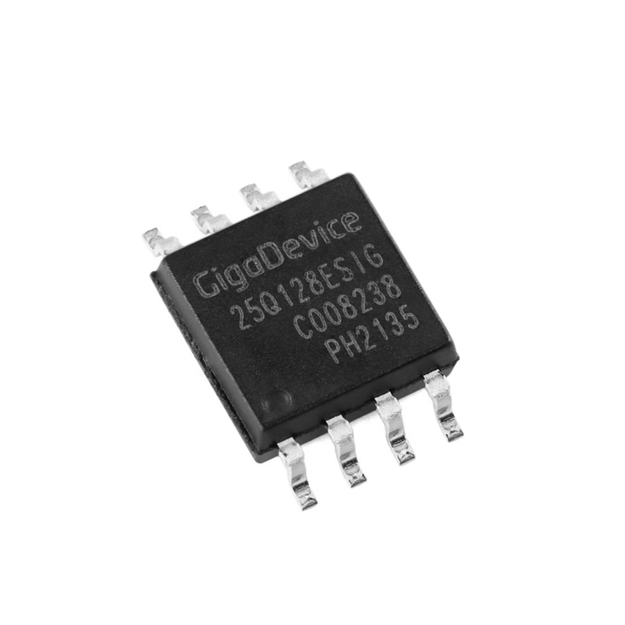 GD25Q128ESIG / The GD25Q128ESIG is a high-performance 128Mbit (16MB) SPI NOR Flash memory developed by GigaDevice, designed for code storage and data retention in embedded systems and consumer electronics. It supports standard SPI as well as Dual and Quad SPI interfaces, enabling high-speed data transfer and efficient system performance.<br><br>Operating within a supply voltage range of 2.7V to 3.6V, the device is optimized for low-power applications while maintaining reliable performance across an industrial temperature range of -40°C to +85°C.<br><br>The GD25Q128ESIG supports clock frequencies up to 133 MHz, delivering fast read access and high throughput for firmware execution and data storage. It features flexible erase options including sector, block, and chip erase, along with a 256-byte page program architecture, enabling efficient memory management.<br><br>With endurance up to 100,000 program/erase cycles and long data retention (up to 20 years), the device ensures long-term reliability in demanding applications. Additional features such as hardware write protection, security registers, suspend/resume operations, and unique ID support enhance system security and flexibility.<br><br>Packaged in a compact SOP-8 surface-mount format, the GD25Q128ESIG is widely used in applications such as firmware storage, IoT devices, industrial control systems, automotive electronics, networking equipment, and consumer electronics, where reliable non-volatile memory and fast access speeds are essential.
