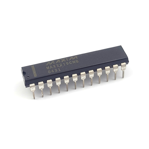 MAX7219CNG / The MAX7219CNG is a serially interfaced LED display driver designed to control up to eight 7-segment displays or an 8×8 LED matrix. It operates with a supply voltage range of 4 V to 5.5 V and integrates an internal BCD decoder, multiplex scan circuitry, segment drivers, and digit drivers to simplify display control. The device communicates through a simple SPI-compatible serial interface requiring only three microcontroller pins (DIN, CLK, and LOAD). It includes programmable brightness control using an internal digital intensity register and supports scan-limit configuration for flexible display management. The MAX7219CNG provides constant-current LED driving and reduces the need for external components. It is widely used in digital clocks, panel meters, LED matrix displays, and embedded systems requiring efficient multi-digit display control.