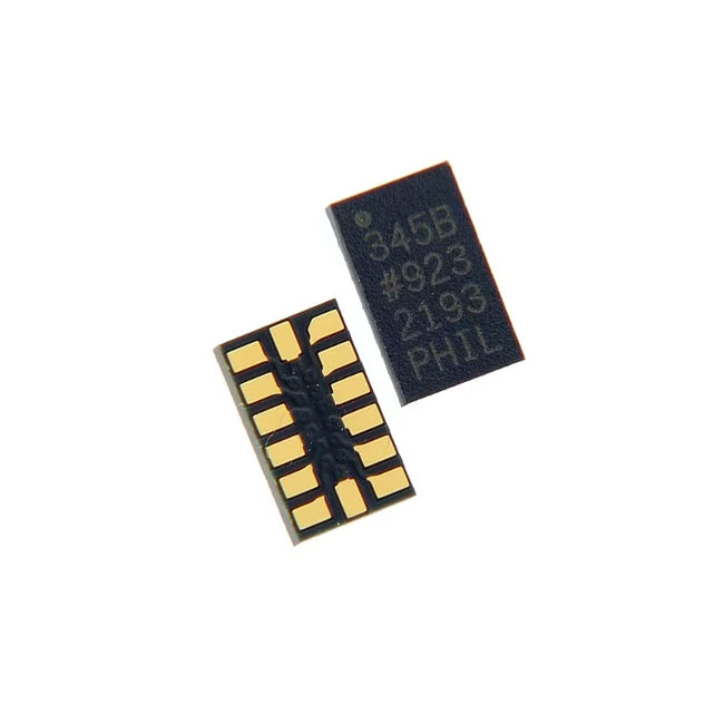 ADXL345BCCZ-RL / The ADXL345BCCZ-RL is a compact, ultra-low power 3-axis digital MEMS accelerometer developed by Analog Devices, designed for motion detection, orientation sensing, and vibration monitoring applications. It provides high-resolution measurement (13-bit) with selectable ranges of ±2g, ±4g, ±8g, and ±16g, enabling precise detection of both small movements and high-impact events.<br><br>The device measures both static acceleration (gravity) for tilt sensing and dynamic acceleration caused by motion, shock, or vibration. Its high sensitivity (~4 mg/LSB) allows detection of inclination changes of less than 1°, making it suitable for precision orientation applications.<br><br>The ADXL345 features flexible digital communication via I2C and SPI interfaces, ensuring easy integration with microcontrollers, embedded systems, and platforms such as Arduino, ESP32, and STM32. It operates over a wide supply voltage range of 2.0V to 3.6V and supports adjustable bandwidth from 0.05 Hz to 1.6 kHz, allowing optimization between power consumption and performance.<br><br>Advanced embedded functions include activity/inactivity detection, single/double tap sensing, free-fall detection, and a 32-level FIFO buffer, reducing processor load and enabling intelligent motion-based power management.<br><br>With its small size, low power consumption, and integrated motion processing features, the ADXL345BCCZ-RL is widely used in applications such as mobile devices, gaming controllers, wearable electronics, industrial monitoring systems, vibration analysis, and IoT motion sensing applications, where accurate and efficient motion detection is required.