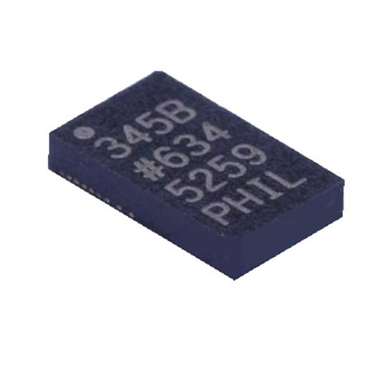 ADXL345BCCZ / The ADXL345BCCZ is a small, low-power, 3-axis digital accelerometer designed for motion sensing and tilt measurement applications. It operates with a supply voltage range of 2.0 V to 3.6 V and supports both I²C and SPI digital communication interfaces. The device provides selectable measurement ranges of ±2g, ±4g, ±8g, and ±16g with high resolution (up to 13-bit). It includes built-in features such as tap/double-tap detection, free-fall detection, activity/inactivity monitoring, and orientation sensing. The ADXL345BCCZ offers low power consumption with multiple power modes, making it suitable for battery-powered applications. It is widely used in mobile devices, wearable electronics, gaming systems, industrial sensing, and embedded applications requiring precise acceleration measurement.