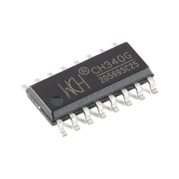 CH340G / The CH340G is a USB-to-UART bridge controller designed to convert USB signals into standard asynchronous serial communication. It operates with a 5 V supply and supports full-speed USB 2.0 communication while providing a UART interface compatible with standard microcontrollers and embedded systems. The device requires an external crystal oscillator (typically 12 MHz) and supports multiple serial signal lines including TXD, RXD, RTS, CTS, DTR, and DSR for hardware flow control. The CH340G integrates USB transceiver circuitry and protocol handling internally, allowing easy implementation of USB serial communication with minimal external components. It supports common operating systems such as Windows, Linux, and macOS through dedicated drivers. The CH340G is widely used in USB-to-TTL adapters, development boards, microcontroller programming interfaces, and industrial serial communication applications.