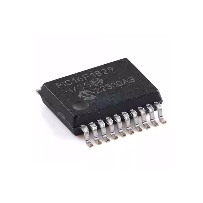 PIC16F1829T-I/SS / The PIC16F1829T-I/SS is an enhanced mid-range 8-bit microcontroller designed for low-power and versatile embedded applications. It operates with a supply voltage range of 1.8 V to 5.5 V and supports clock frequencies up to 32 MHz using an internal oscillator. The device features 8 KB Flash memory, 1 KB SRAM, and 256 bytes EEPROM, providing flexible program and data storage.<BR><BR>
It includes a rich set of peripherals such as a 10-bit ADC with multiple channels, PWM modules, timers, comparators, and configurable logic cells (CLC) for hardware-based logic functions. Communication interfaces include EUSART, SPI, and I²C, enabling flexible connectivity. Additional features include a numerically controlled oscillator (NCO), capacitive sensing support, watchdog timer, brown-out reset, and multiple low-power sleep modes.
<BR><BR>
With up to 18 I/O pins and compact SSOP package, the PIC16F1829T-I/SS is widely used in sensor interfaces, motor control, LED lighting, consumer electronics, and embedded systems requiring low power consumption and high integration.